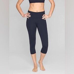 Athleta Womens Size XS Chaturanga Capri Legging Navy Blue Yoga Stretch Workout
